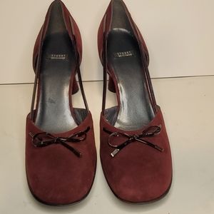 Stuart Weitzman Maroon Round Heel Pumps Size 10AA
